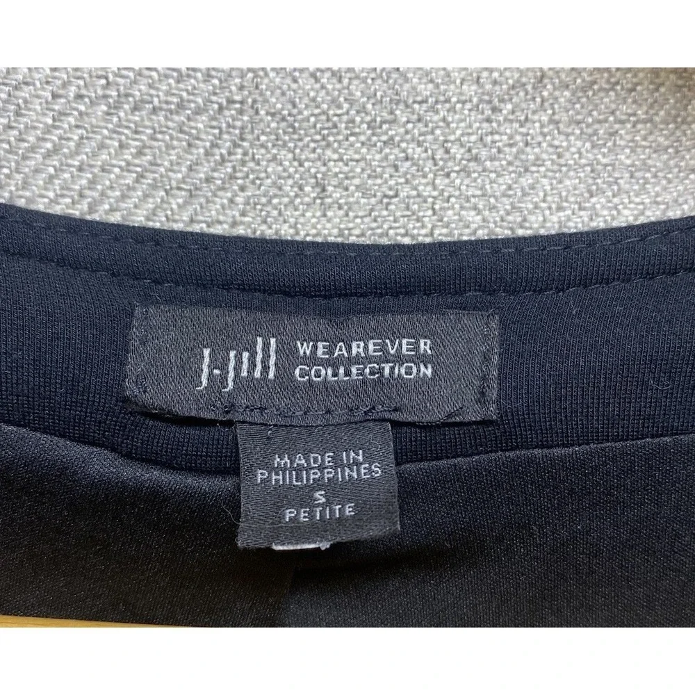 J. Jill Wearever Jacket Women S Petite Black Full Zip Peplum Ponte Career Streth